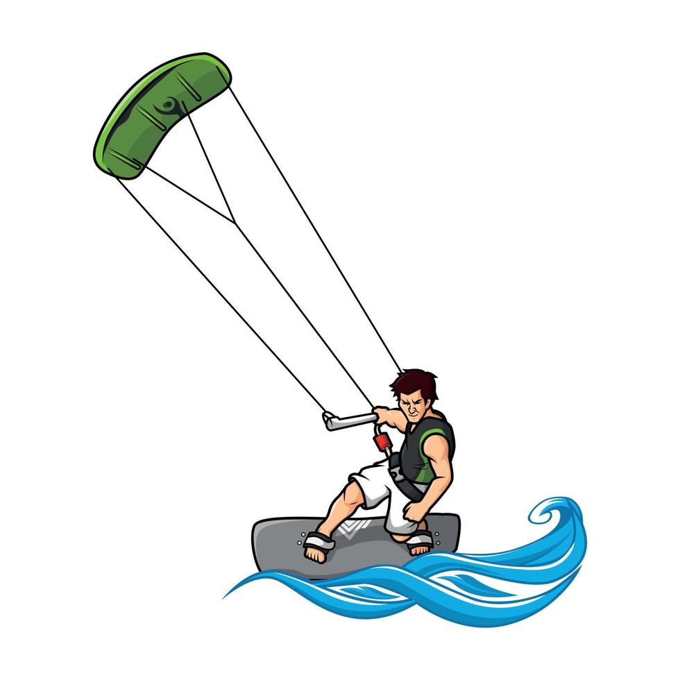 Kite Boarding Man Illustration vector