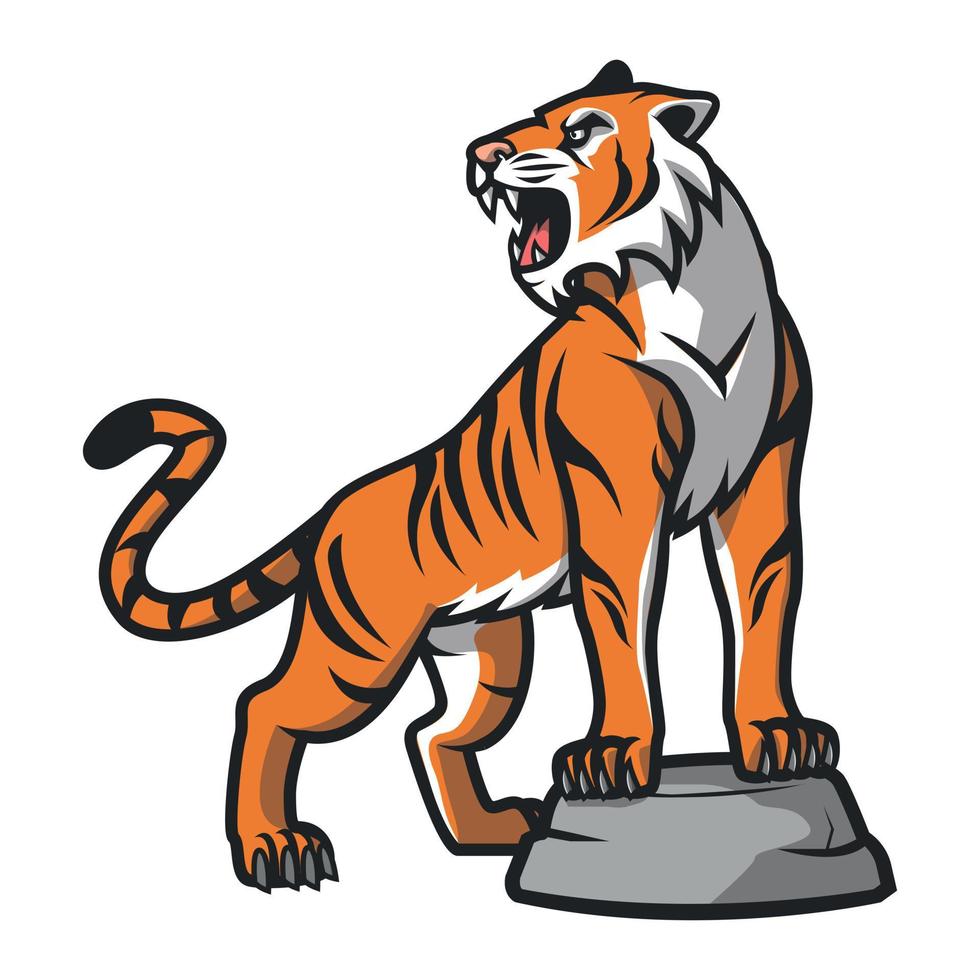 diseño de ilustración de vector de tigre