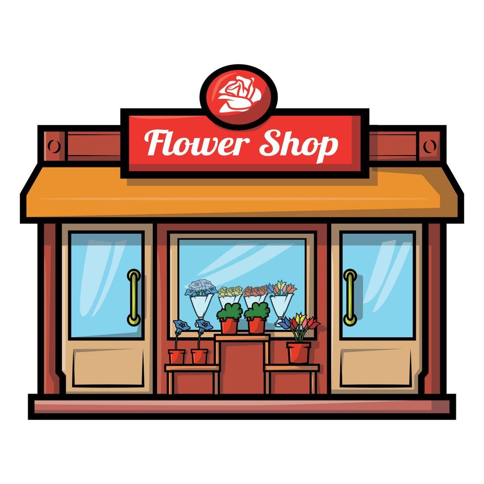 diseño de ilustración de tienda de flores vector