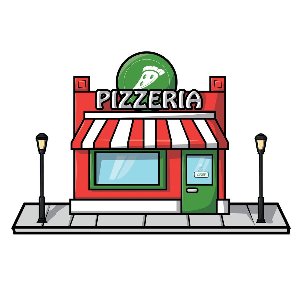 insignia de diseño de ilustración de pizzería vector