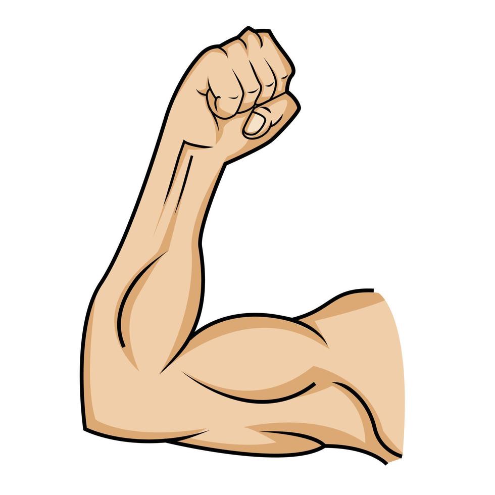 diseño de ilustración de mano muscular vector