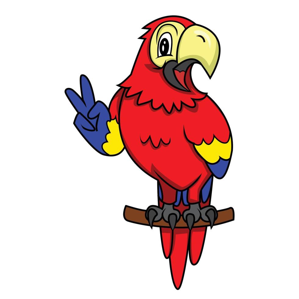Cartoon Parrot Illustration Design vector