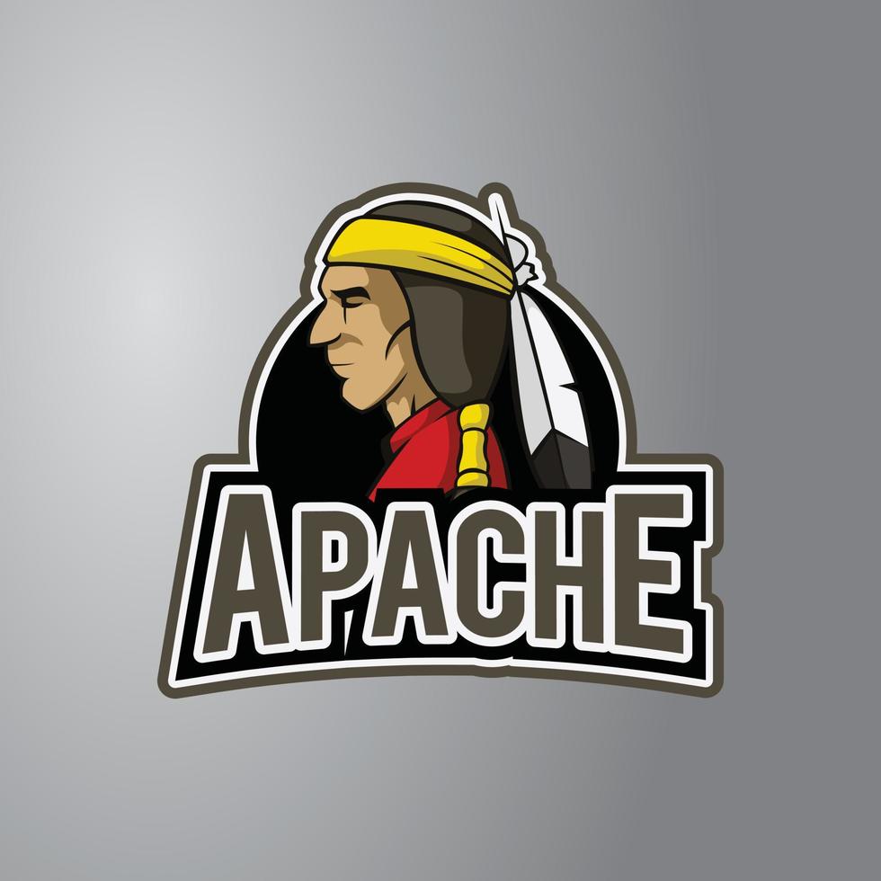 insignia de diseño de ilustración apache vector