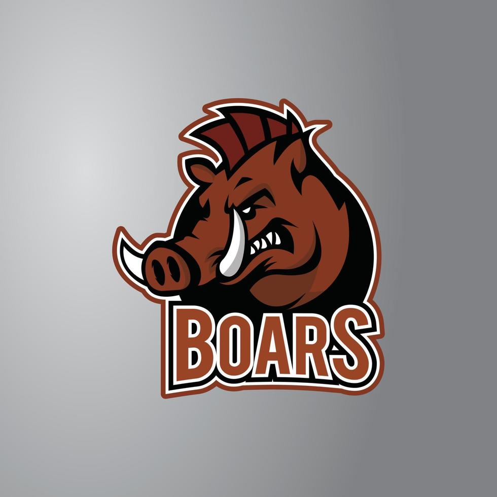 Boar Illustration Design Badge vector