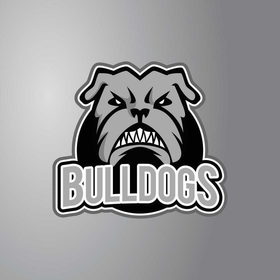 Bulldog Illustration Design Badge vector