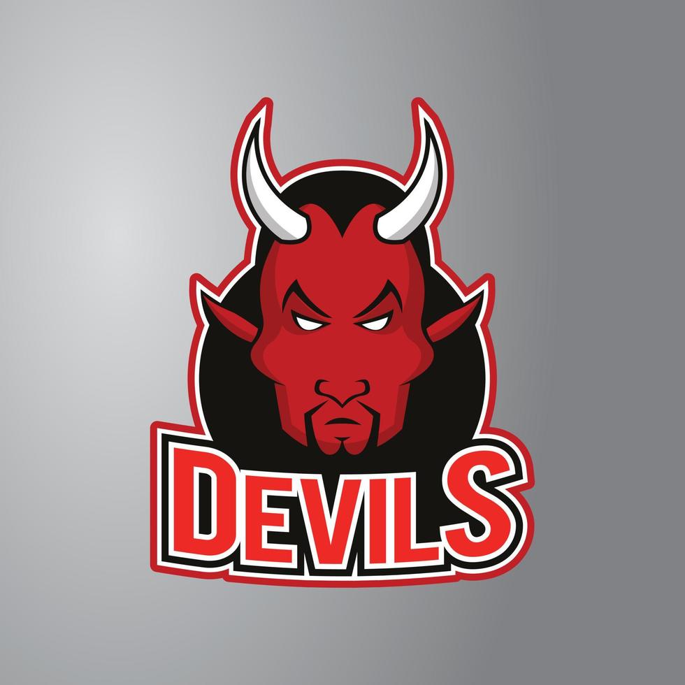 Devil Illustration Design Badge vector