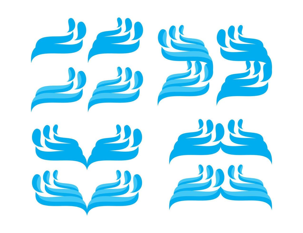 ilustración de conjunto de vectores de olas de playa de fondo blanco