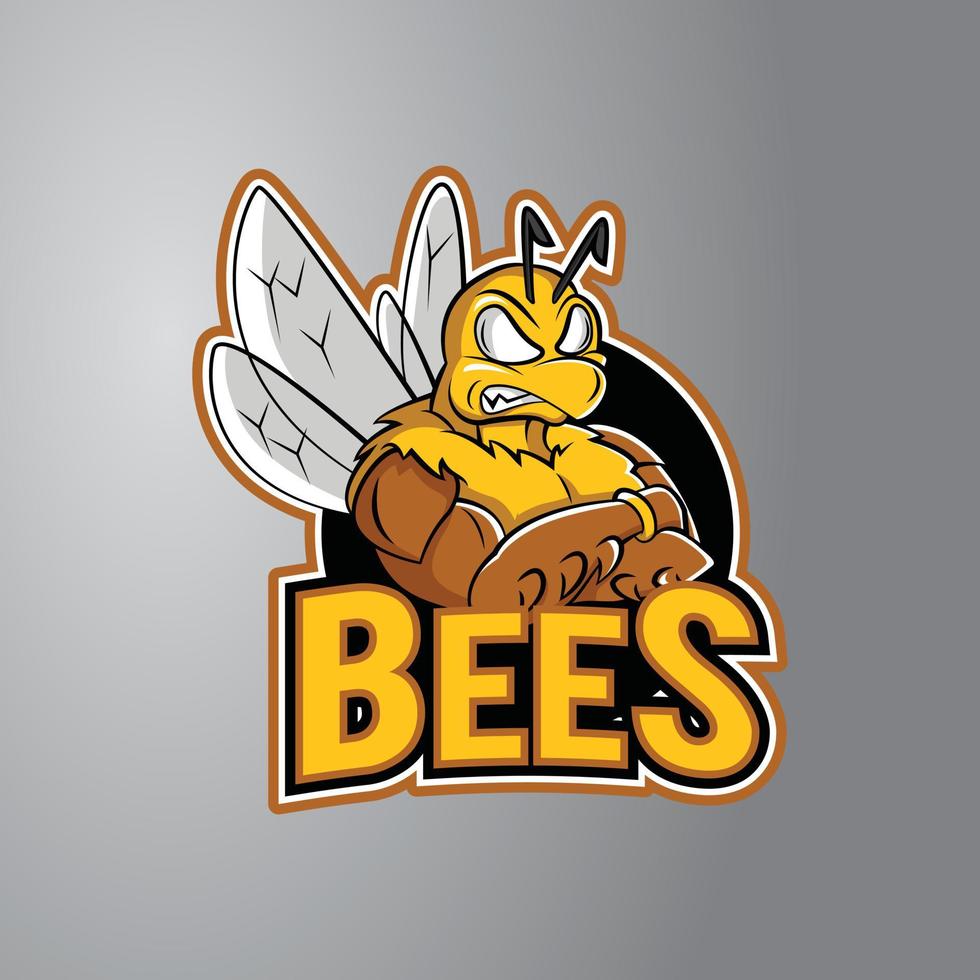 insignia de diseño de ilustración de abeja vector