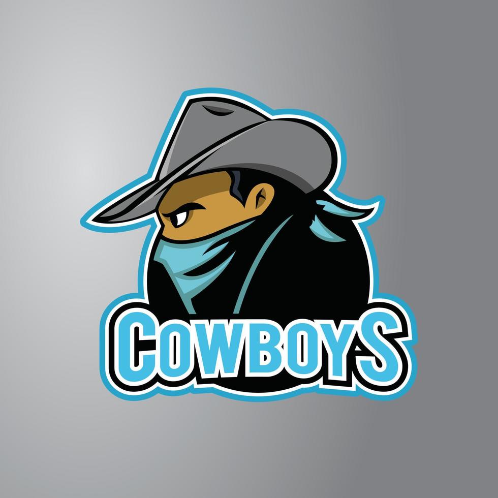 Cowboy Illustration Design Badge vector