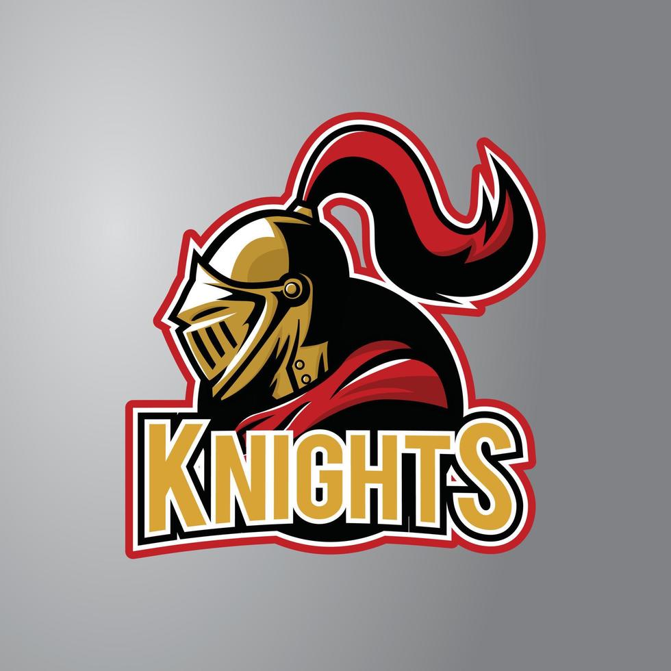 Knight Illustration Design Badge vector