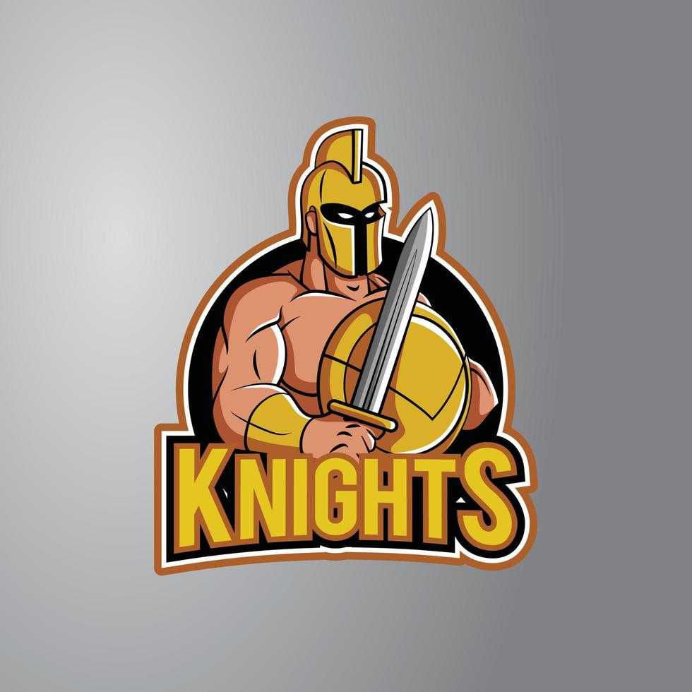Knight Illustration Design Badge vector