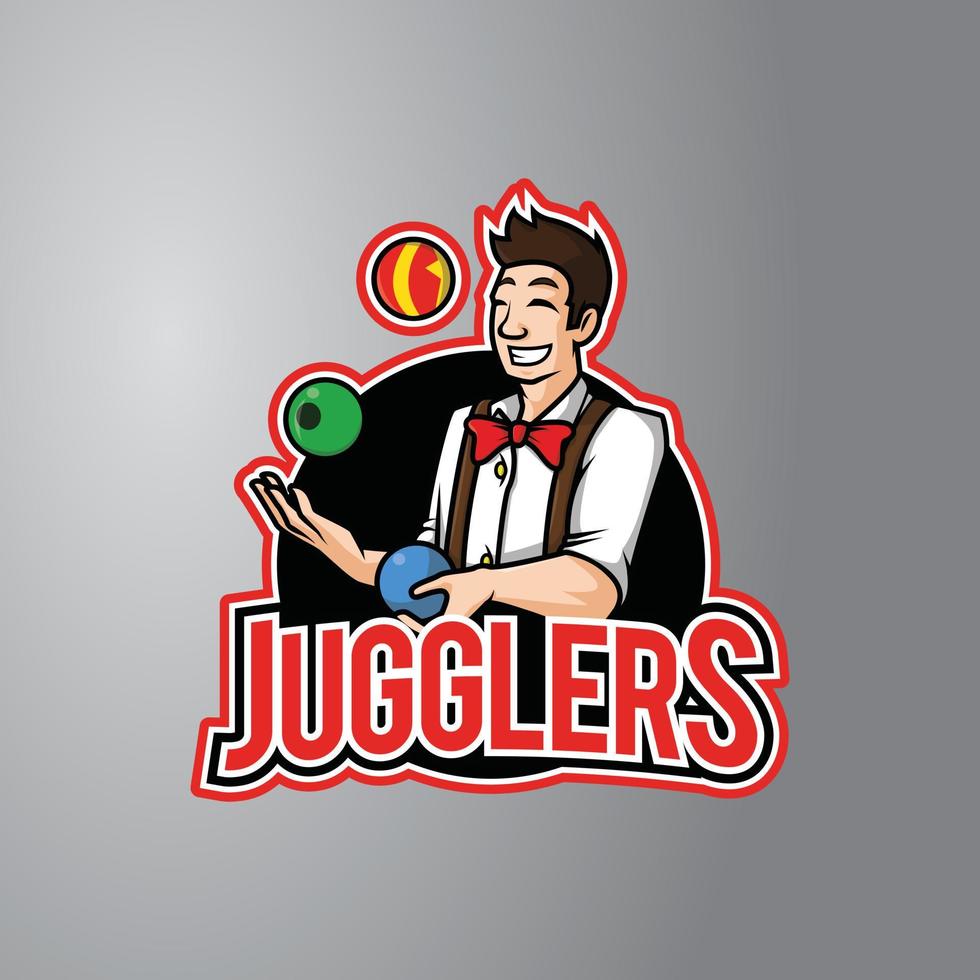 Juggler Illustration Design Badge vector