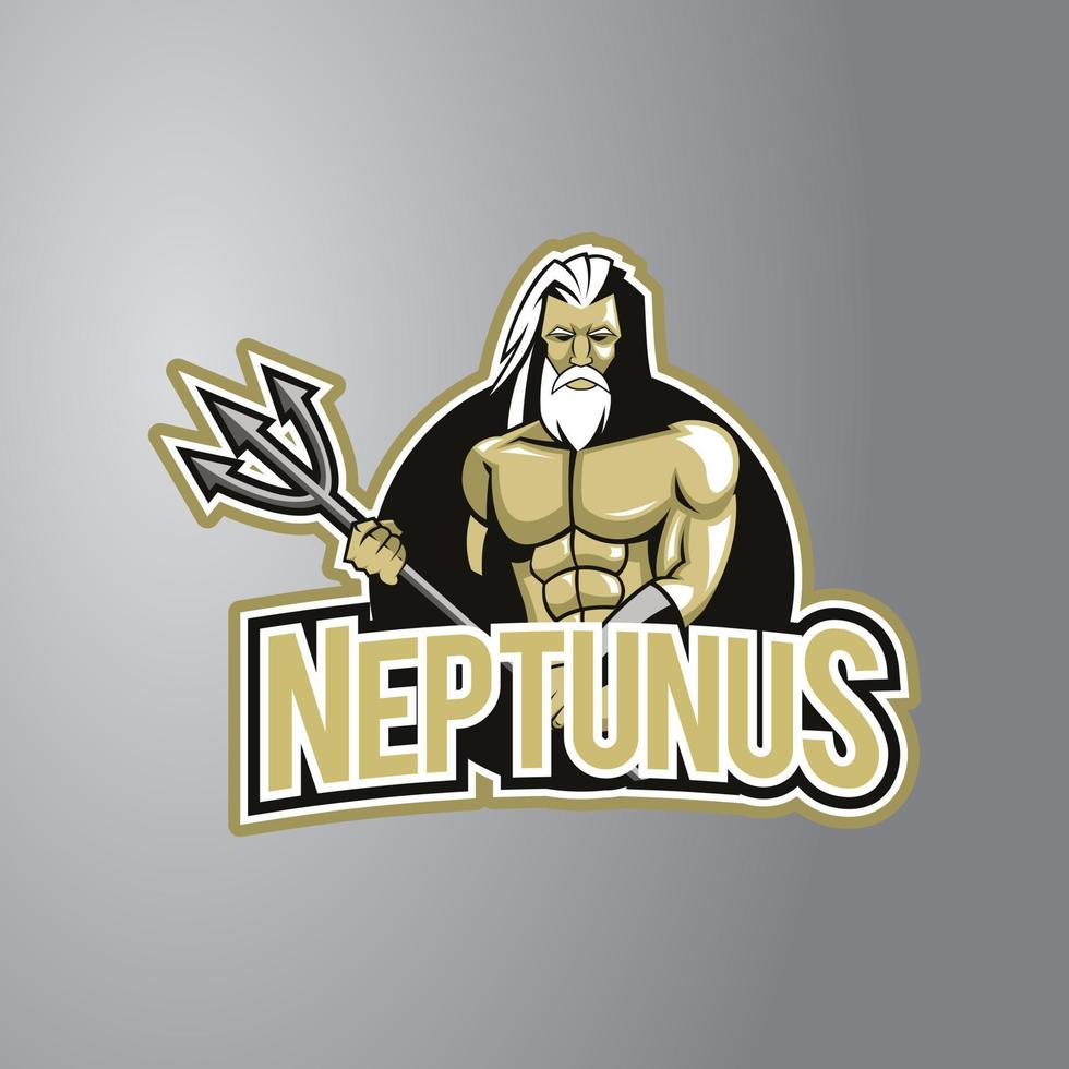 Neptunus Illustration Design Badge vector