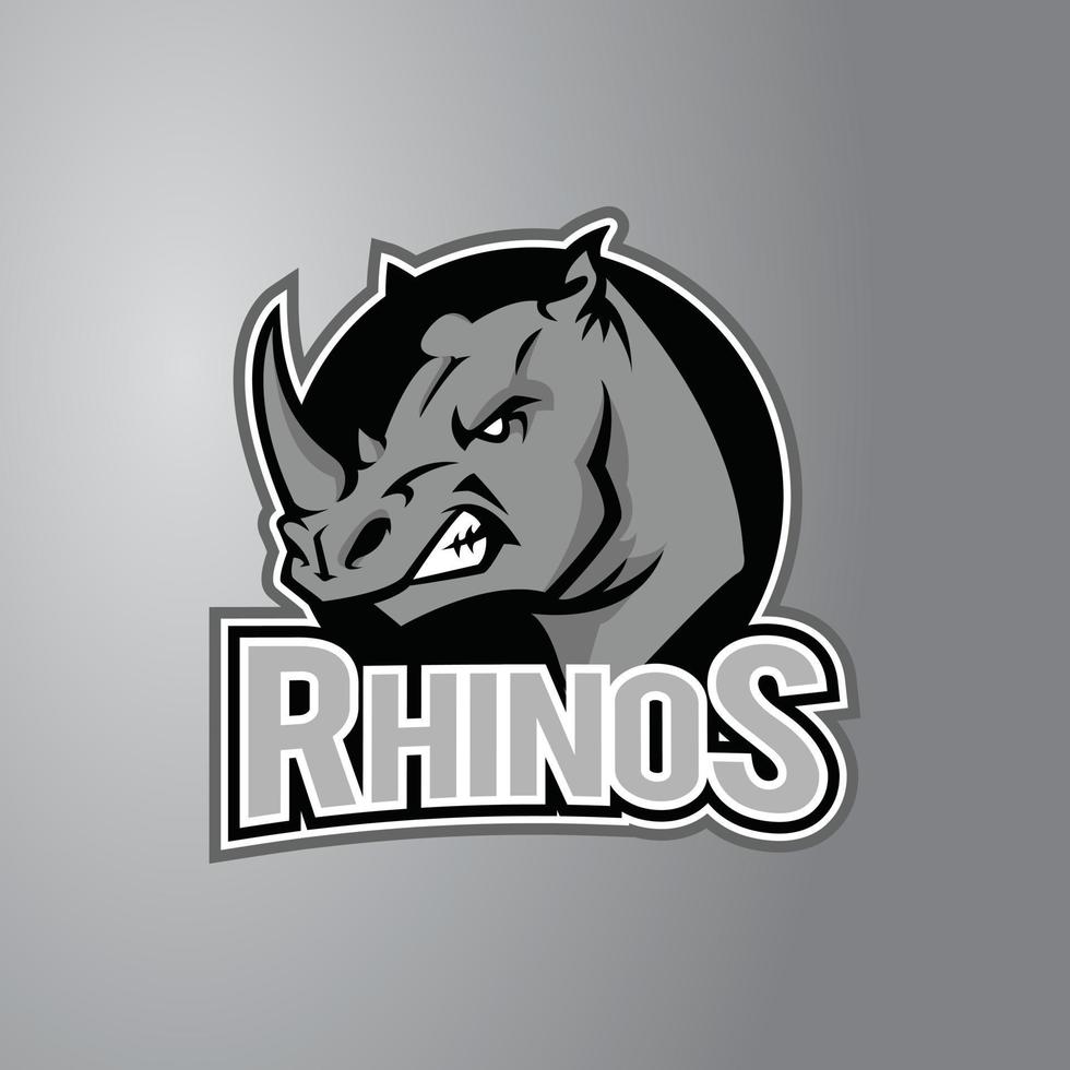 Rhino Illustration Design Badge vector