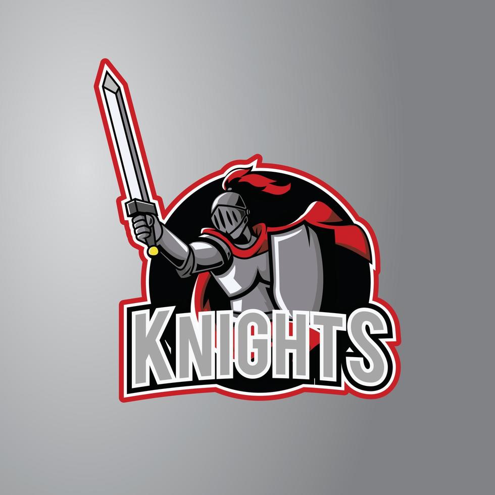 Knight Illustration Design Badge vector