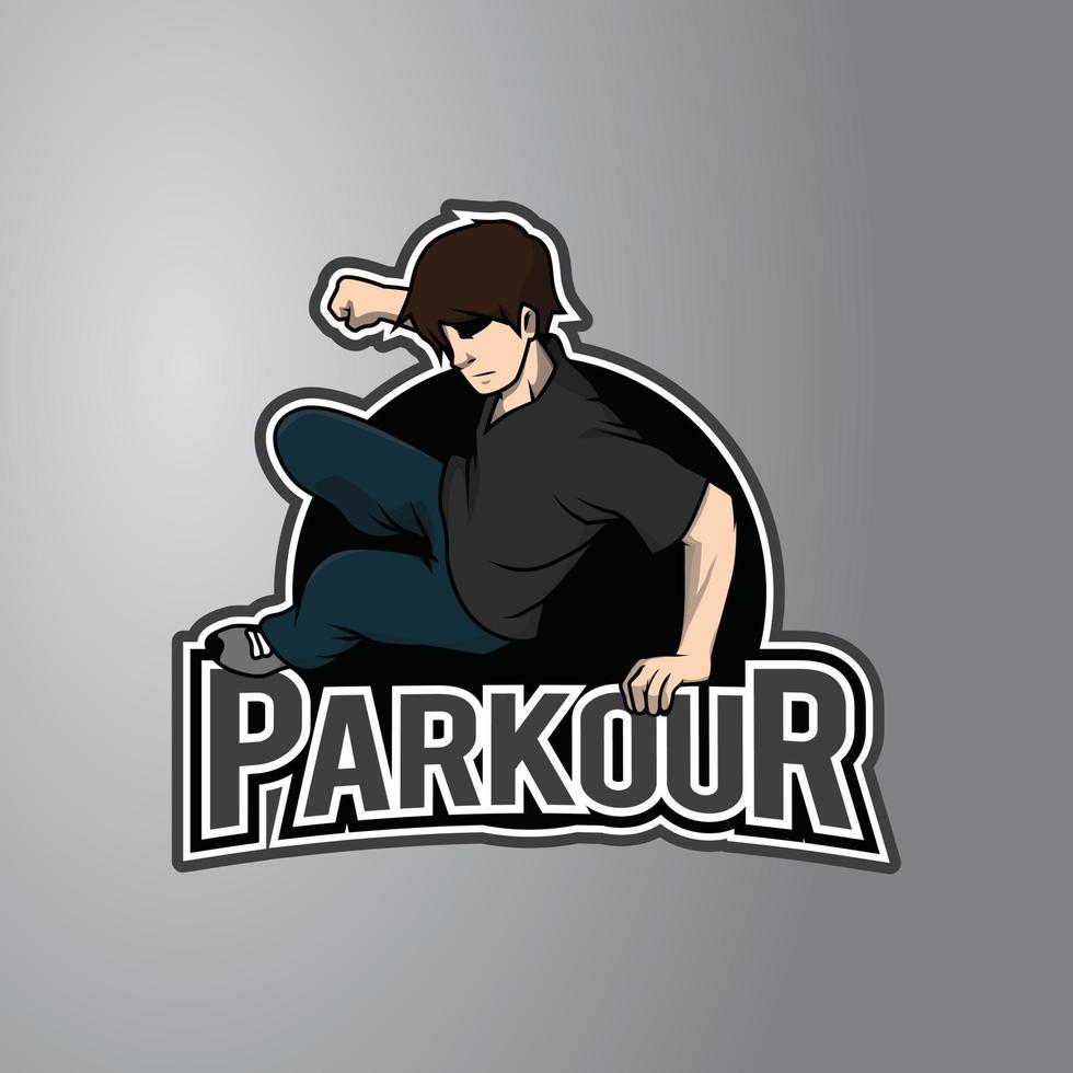 insignia de diseño de ilustración de parkour vector