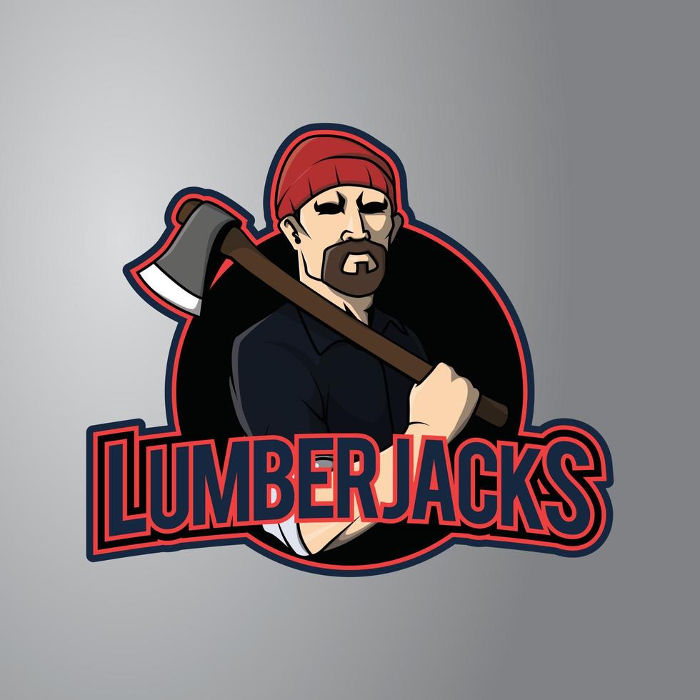 Lumberjack Illustration Design Badge vector