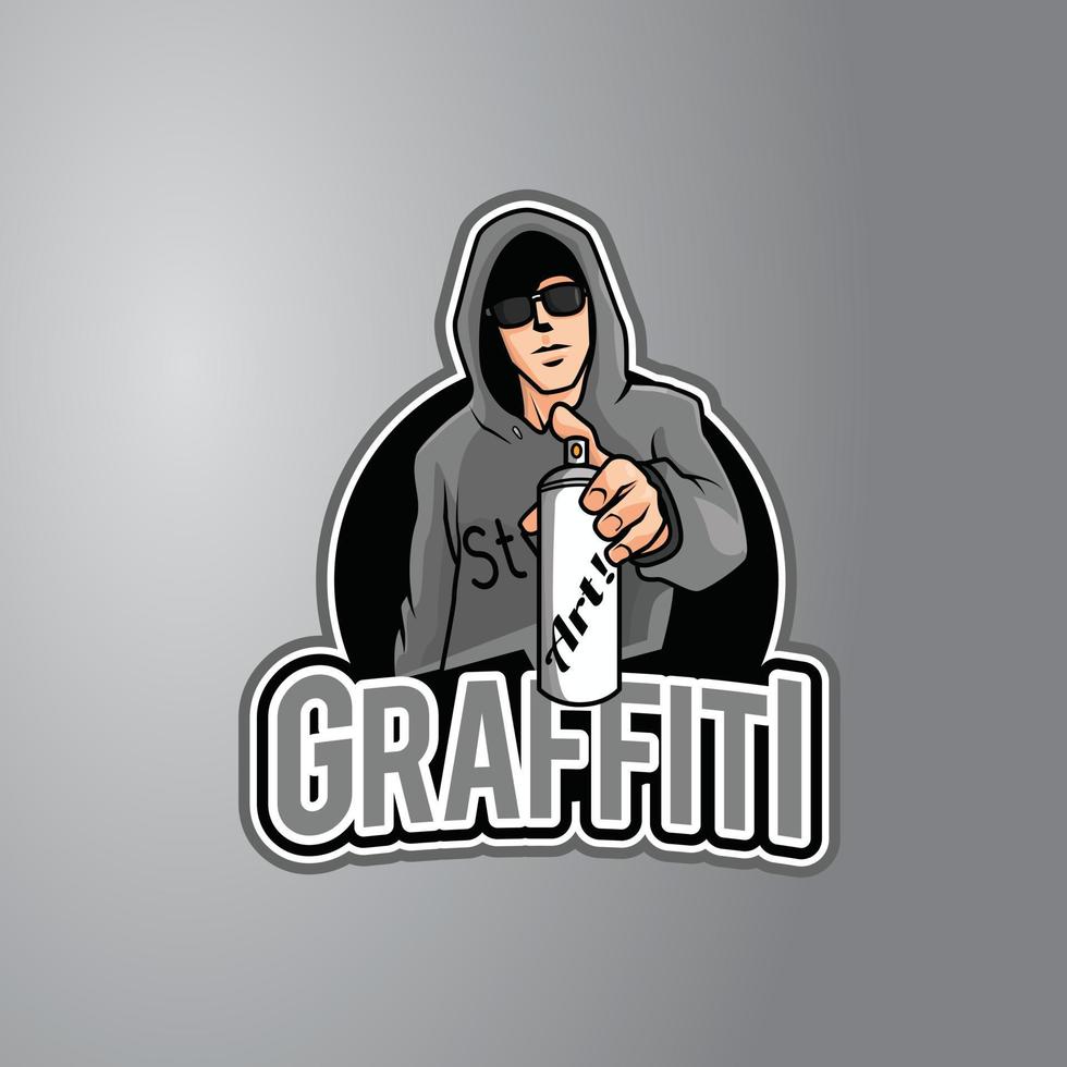 insignia de ilustración de artista de graffiti vector