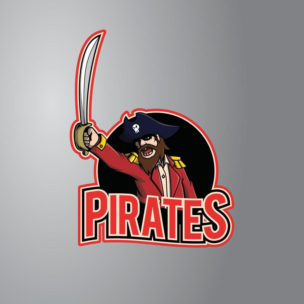 insignia de diseño de ilustración de piratas vector