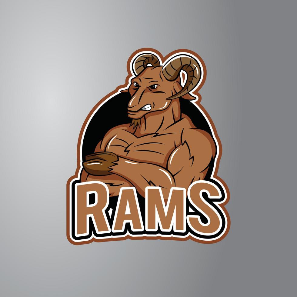 Rams Illustration Design Badge vector