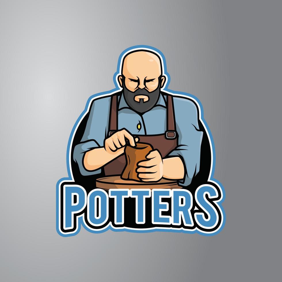 Potters Illustration Design Badge vector