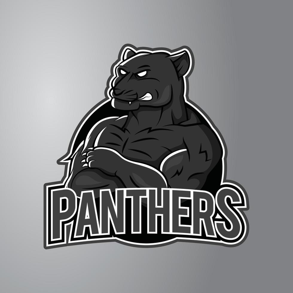 Panther Illustration Design Badge vector