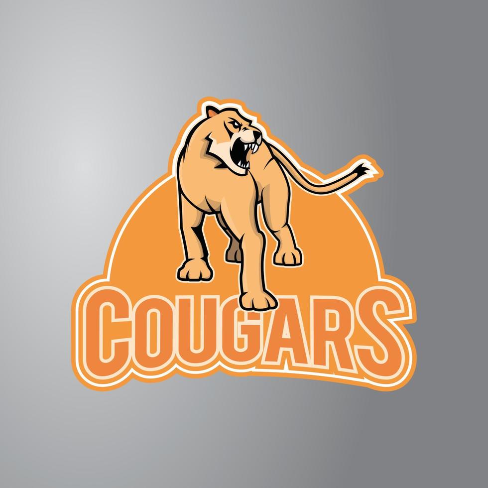 Cougar Illustration Design Badge vector