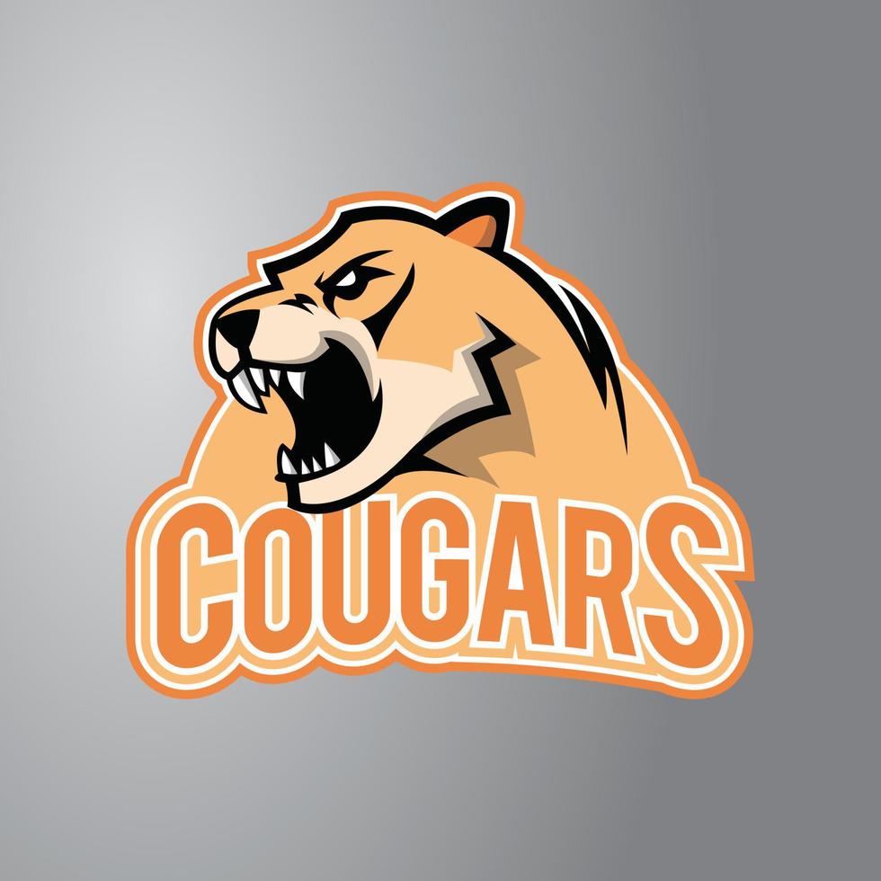 Cougar Illustration Design Badge vector