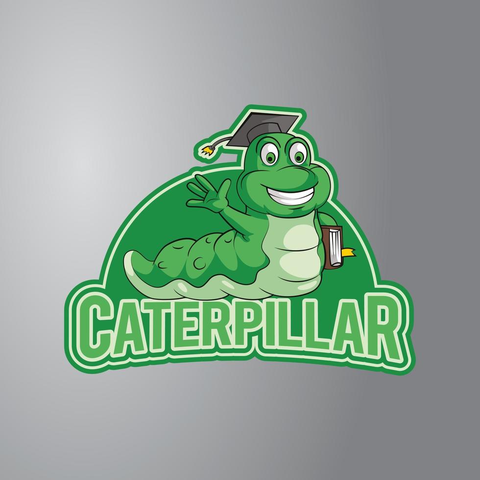 Caterpillar Holding Book Illustration vector