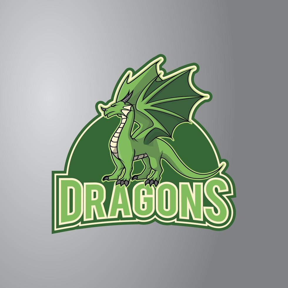 Dragon Illustration Design Badge vector