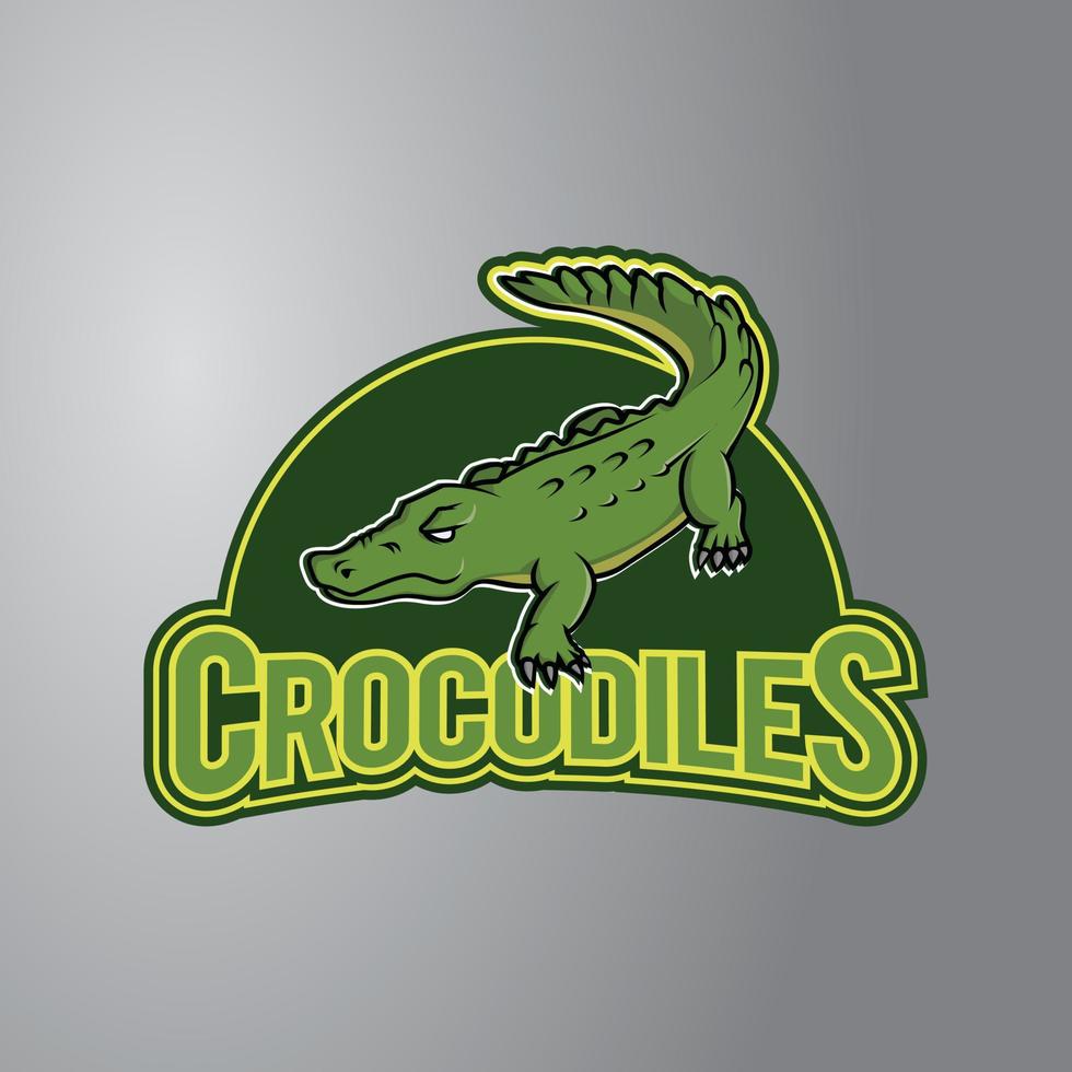 Crocodile Illustration Design Badge vector