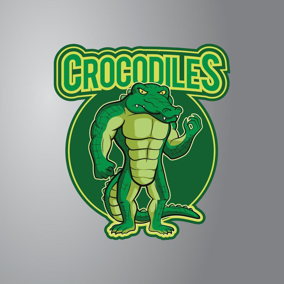 Crocodile Illustration Design Badge vector