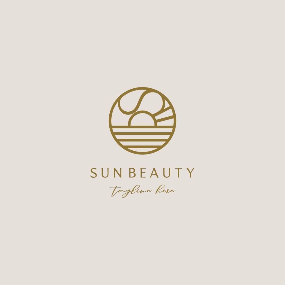 Vector logo skincare monoline style and branding design templates, emblem for beauty center and cosmetics