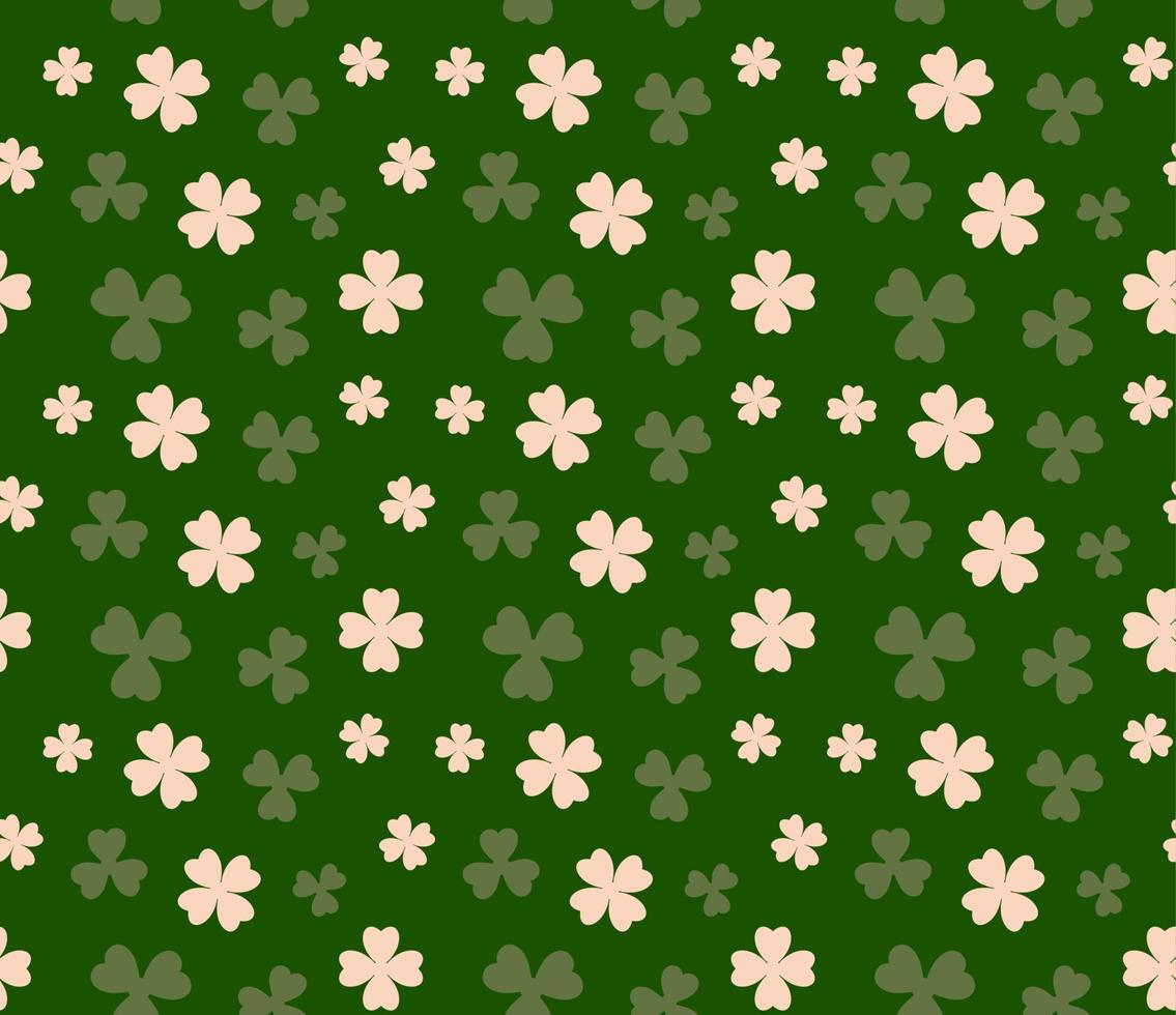 Abstract. Saint Patrick Day background. Clover pattern seamless on green background. Vector. vector