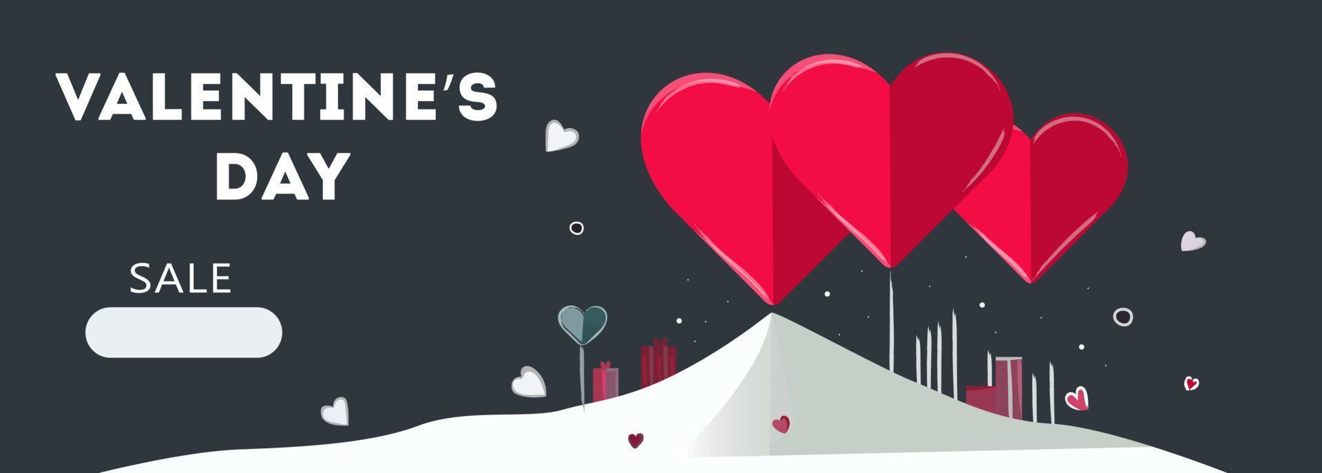 fondo de venta de san valentín composición romántica con corazones. ilustración vectorial para sitios web, carteles, anuncios, cupones, materiales promocionales. vector