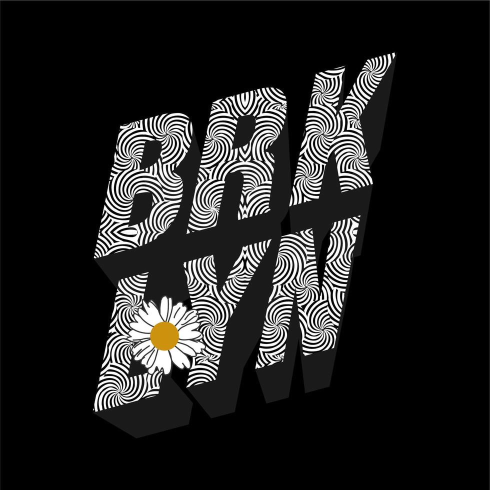 brooklyn vector lettering, texture typography with black background. modern style text. Motivation poster design, inspiration positive saying, quote template