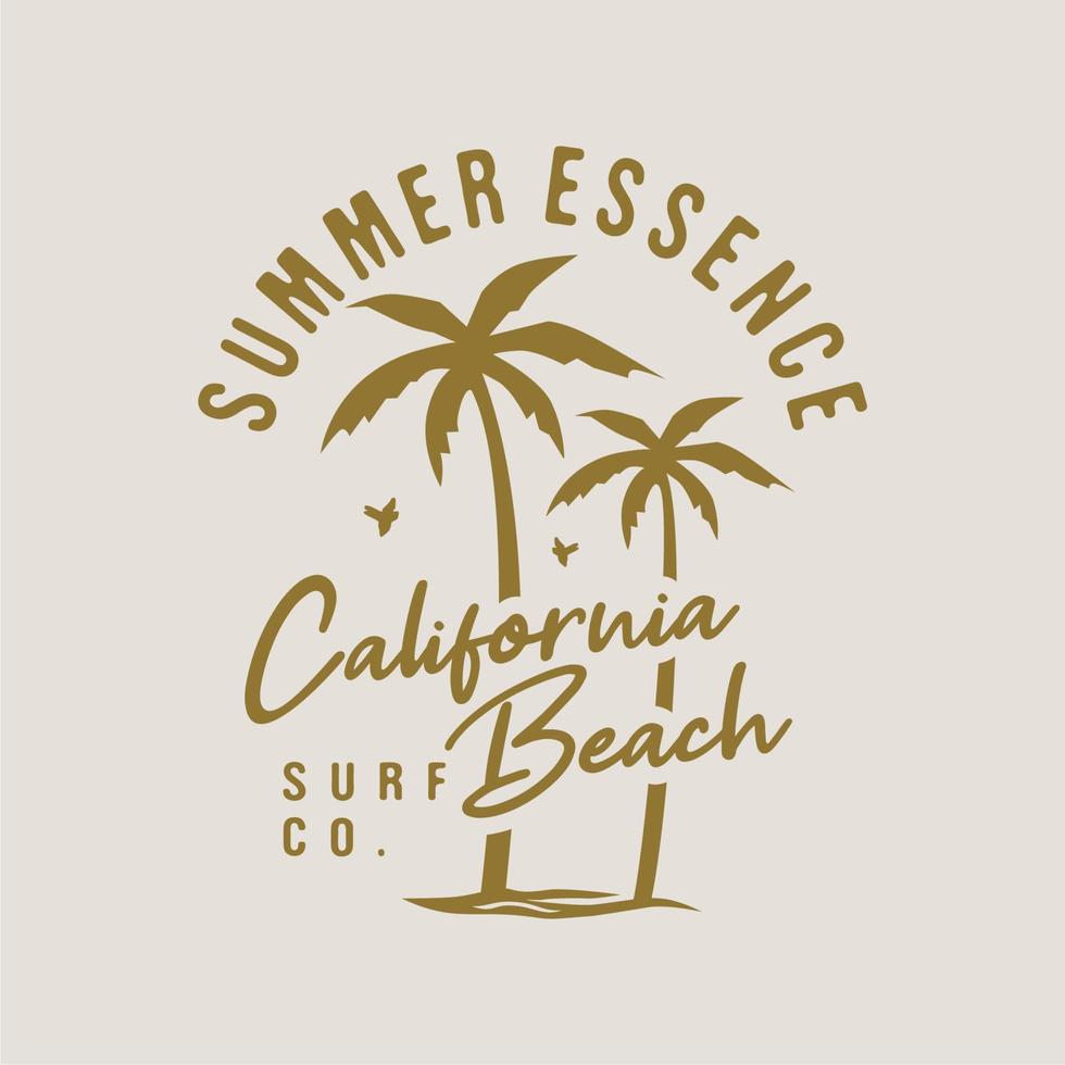 tipografía de vector de playa de california para camiseta. perfecto para un estilo simple