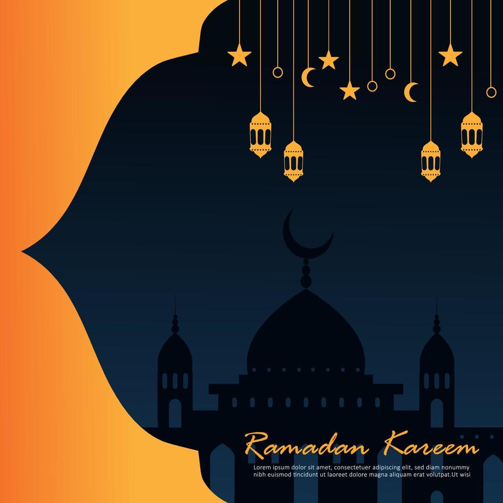flat design ramadan kareem background concept vector