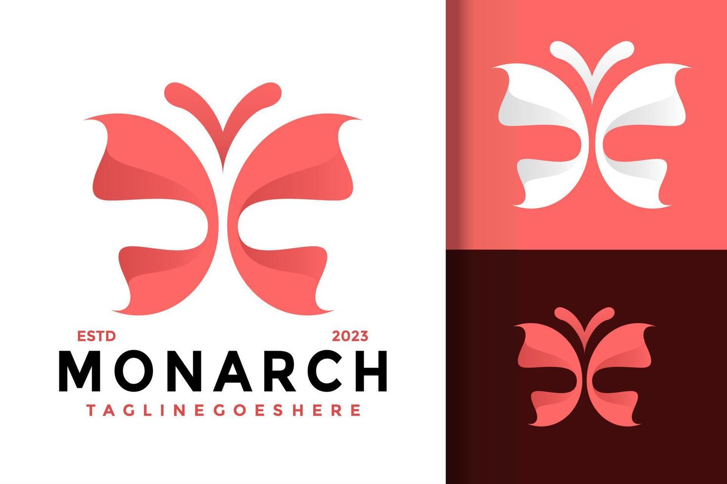 Monarch Butterfly Logo Logos Design Element Stock Vector Illustration Template