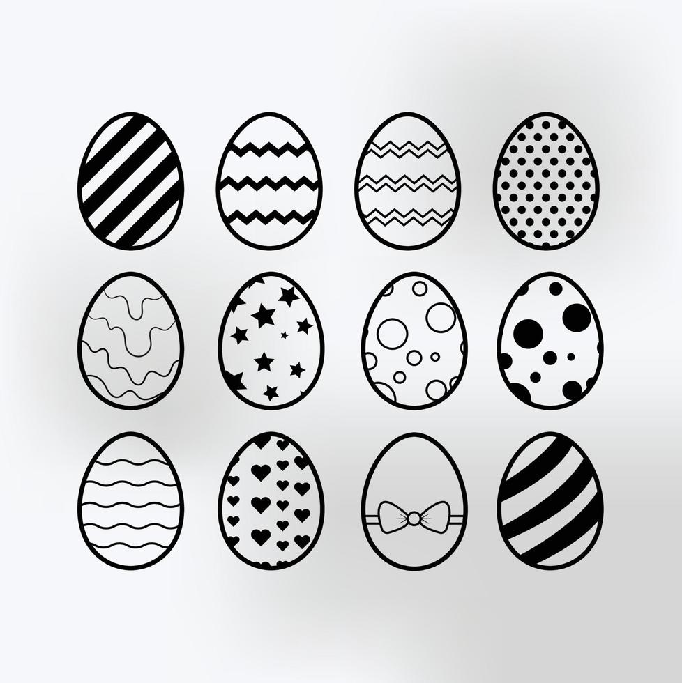 vector set of easter eggs