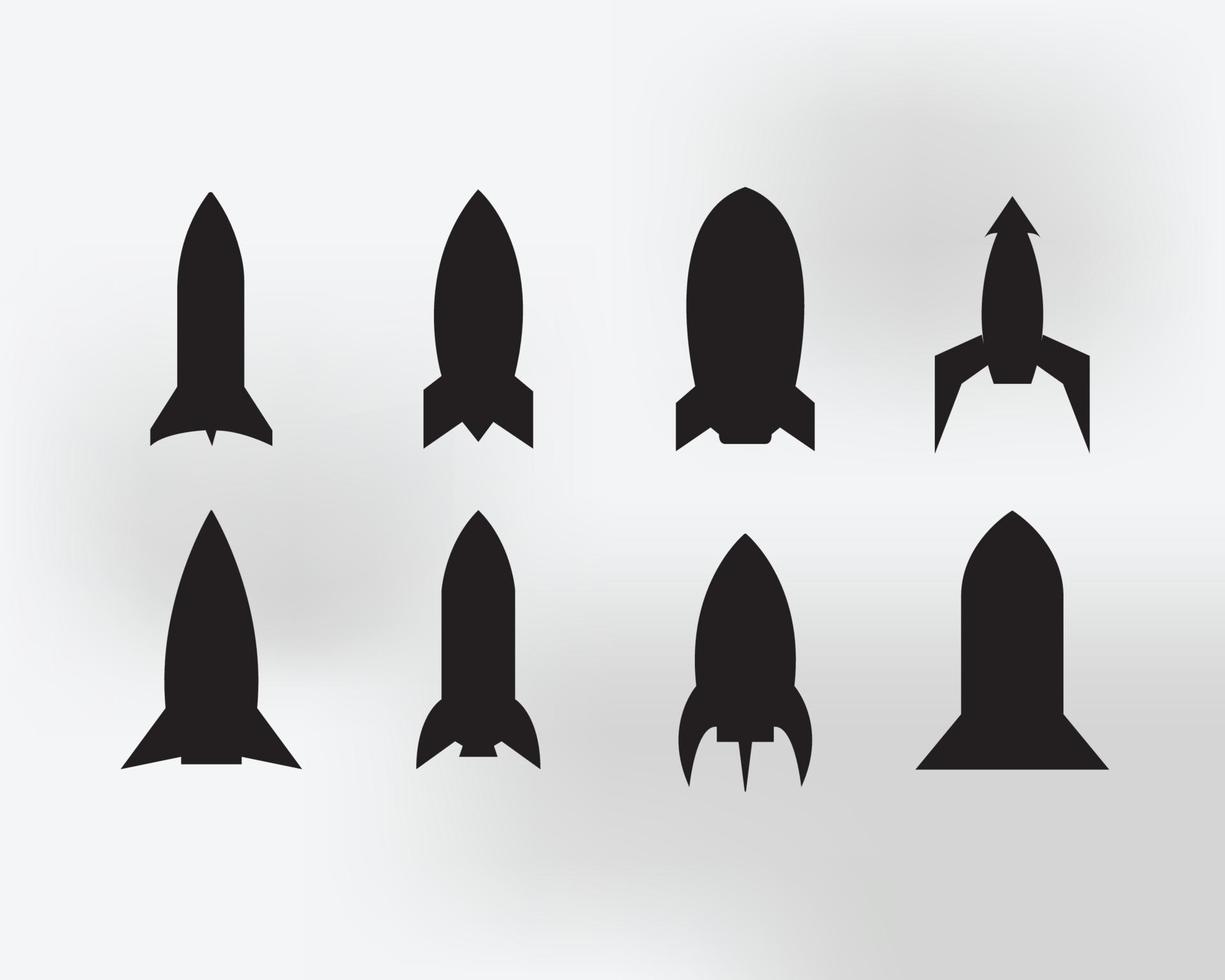 Vector Set of Rocket Silhouette