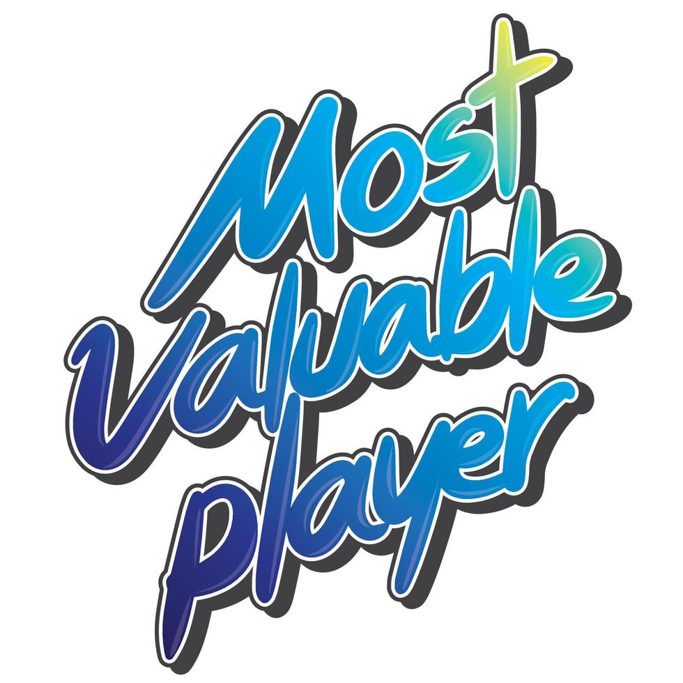 Free handwritten characters, text Most Valuable Player vector