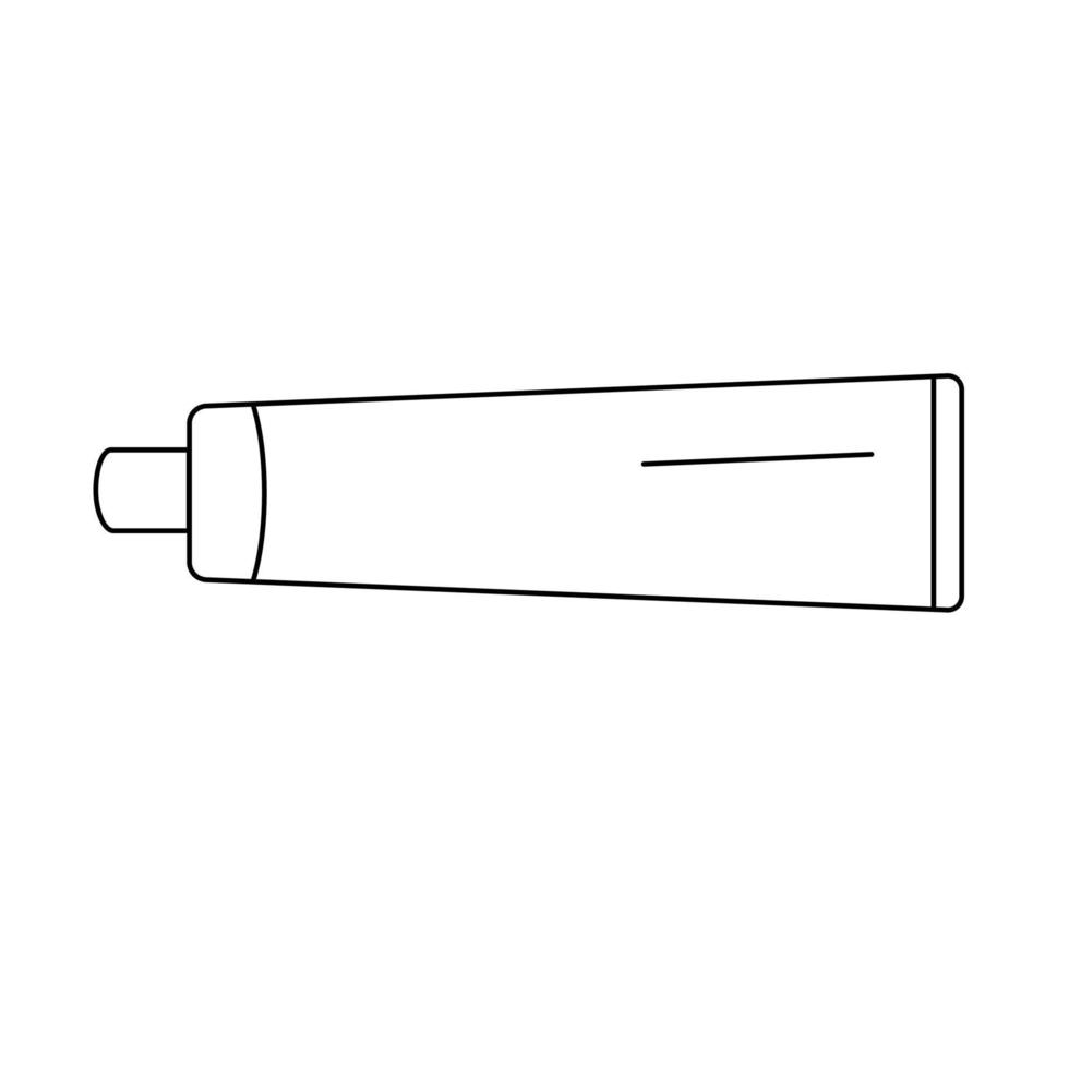 Monochrome stylish vintage toothpaste in a simple line style. Vector bathroom object