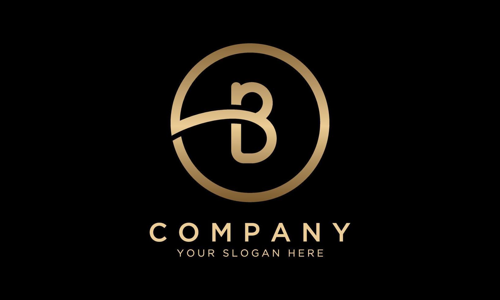 B Letter Logo With Circle Shape. Modern Unique Creative B Logo Design Vector Template. Elegant Identity Design In  Gold Color.