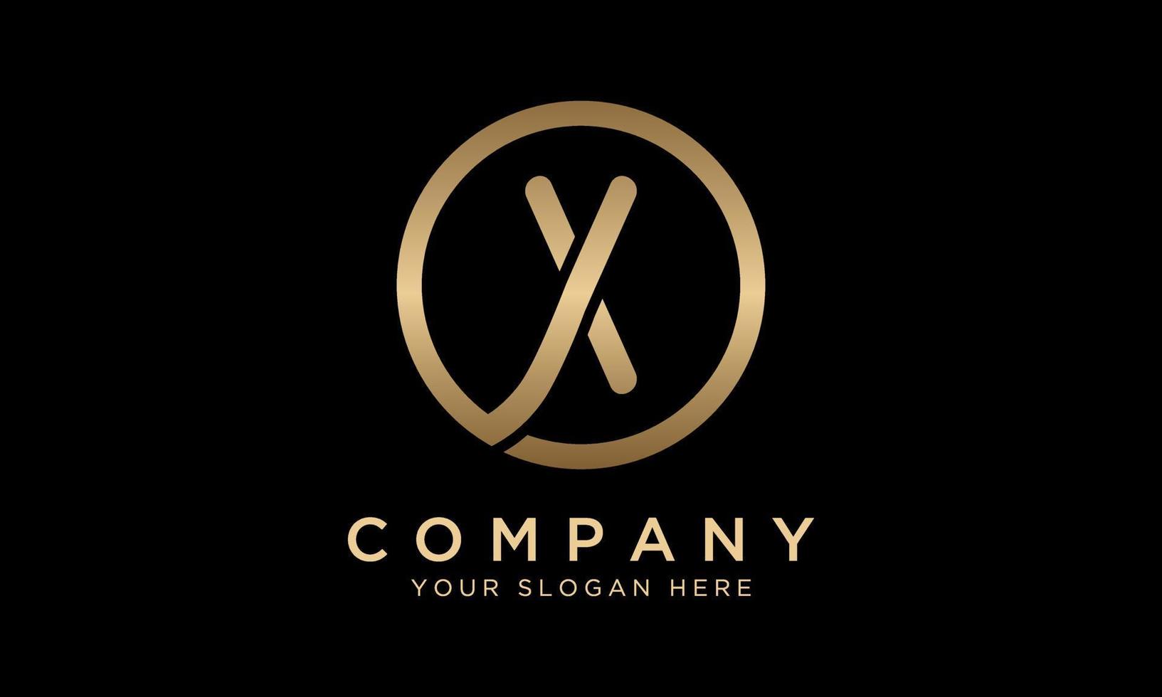 X Letter Logo With Circle Shape. Modern Unique Creative X Logo Design Vector Template. Elegant Identity Design In  Gold Color.