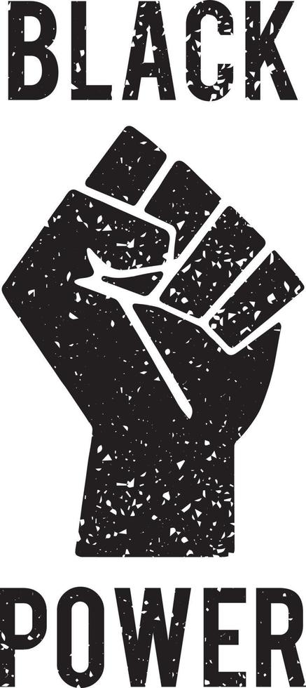 Black Power with fist sign with grunge effect, vector