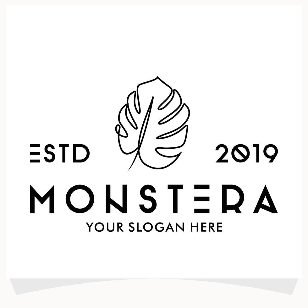 plantilla de diseño de logotipo de monstera tropical vector