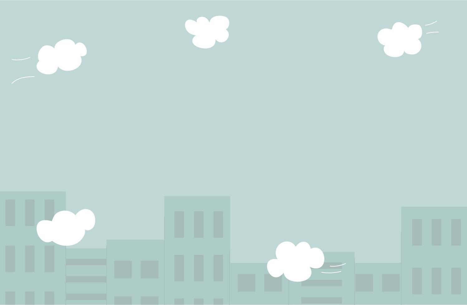 Background with cityscape - skyscrapers and clouds. Banner design. vector