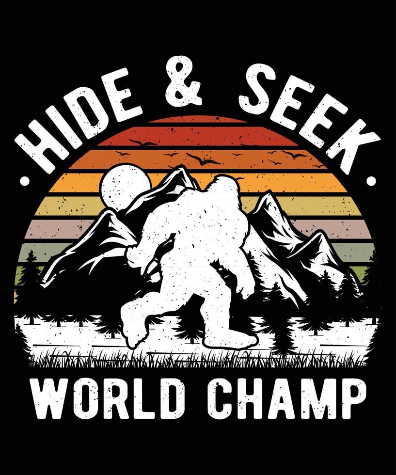 ocultar y buscar ilustración de camiseta de vector gráfico de campeón mundial