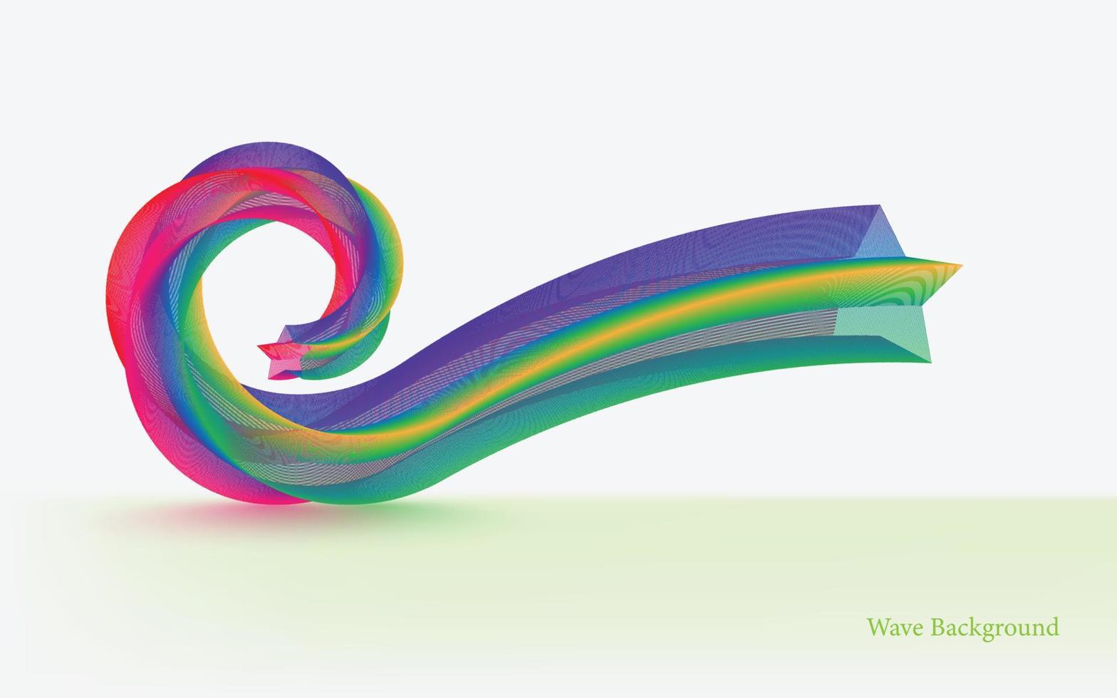 Colorful abstract wave line art design on white background. Rainbow wave line vector design